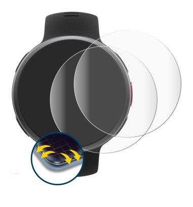 Image of the device Polar Vantage V2 with a wide variety of screen protectors.