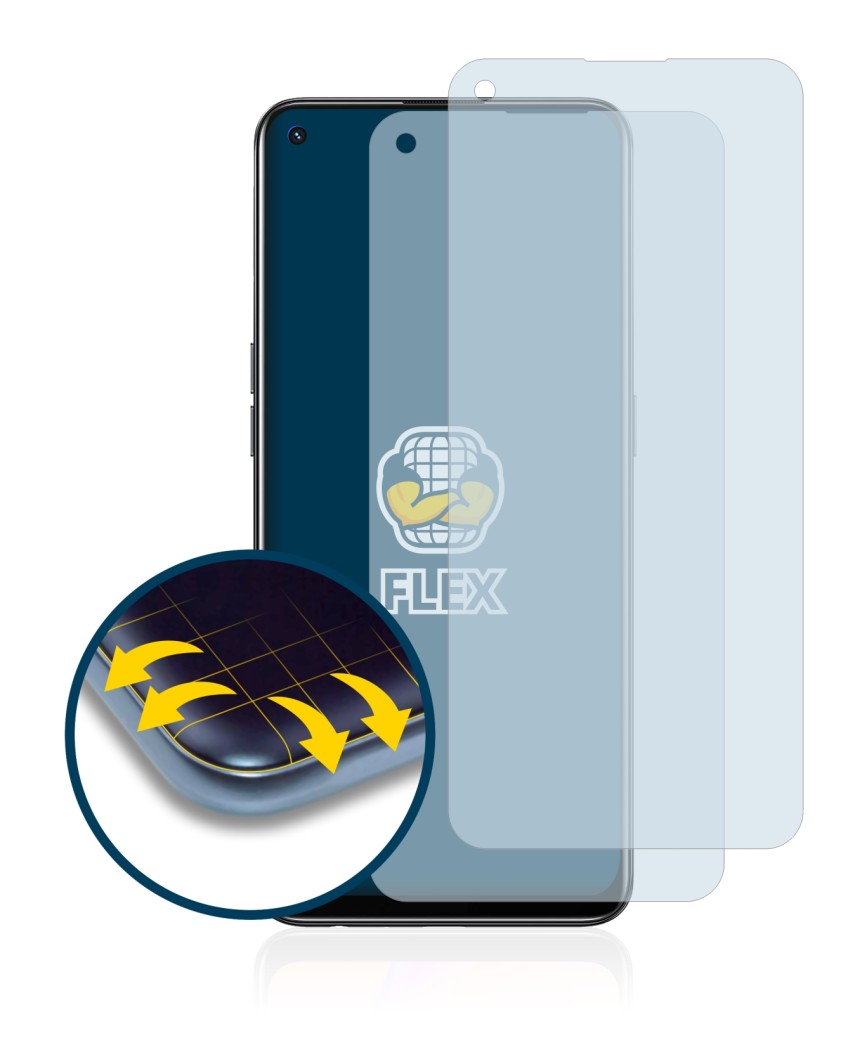 Immagine del dispositivo Oppo A94 5G con un'ampia varietà di protezioni per lo schermo.