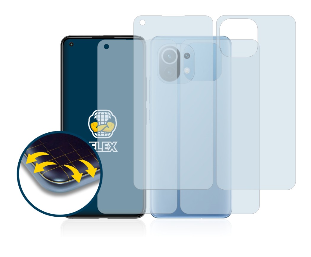 Image de l'appareil Xiaomi Mi 11 Lite 5G (Avant+Arrière) avec une grande variété de protections d'écran.