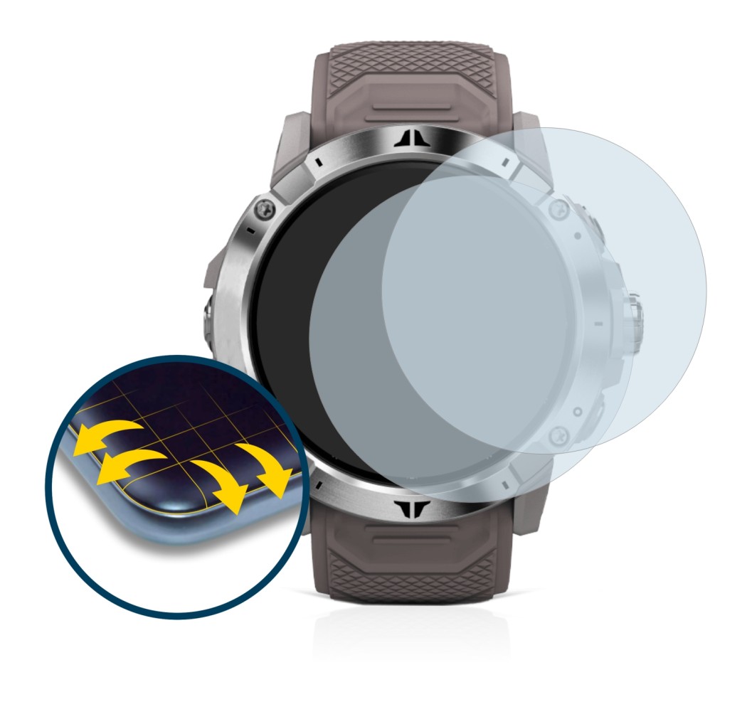 Image de l'appareil Coros Vertix 2 avec une grande variété de protections d'écran.