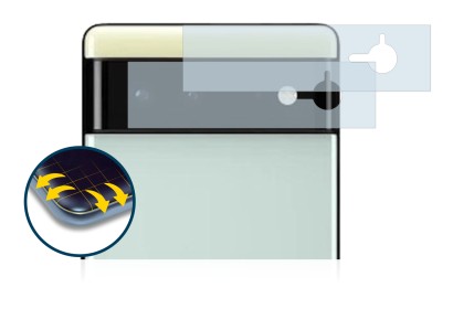 Image of the device Google Pixel 6 (ONLY Camera Lens) with a wide variety of screen protectors.