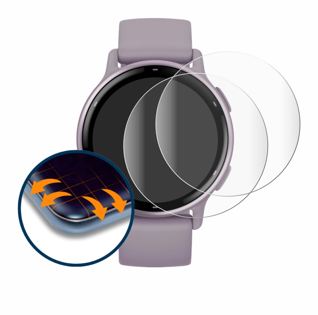 Image of the device Garmin vivoactive 5 with a wide variety of screen protectors.