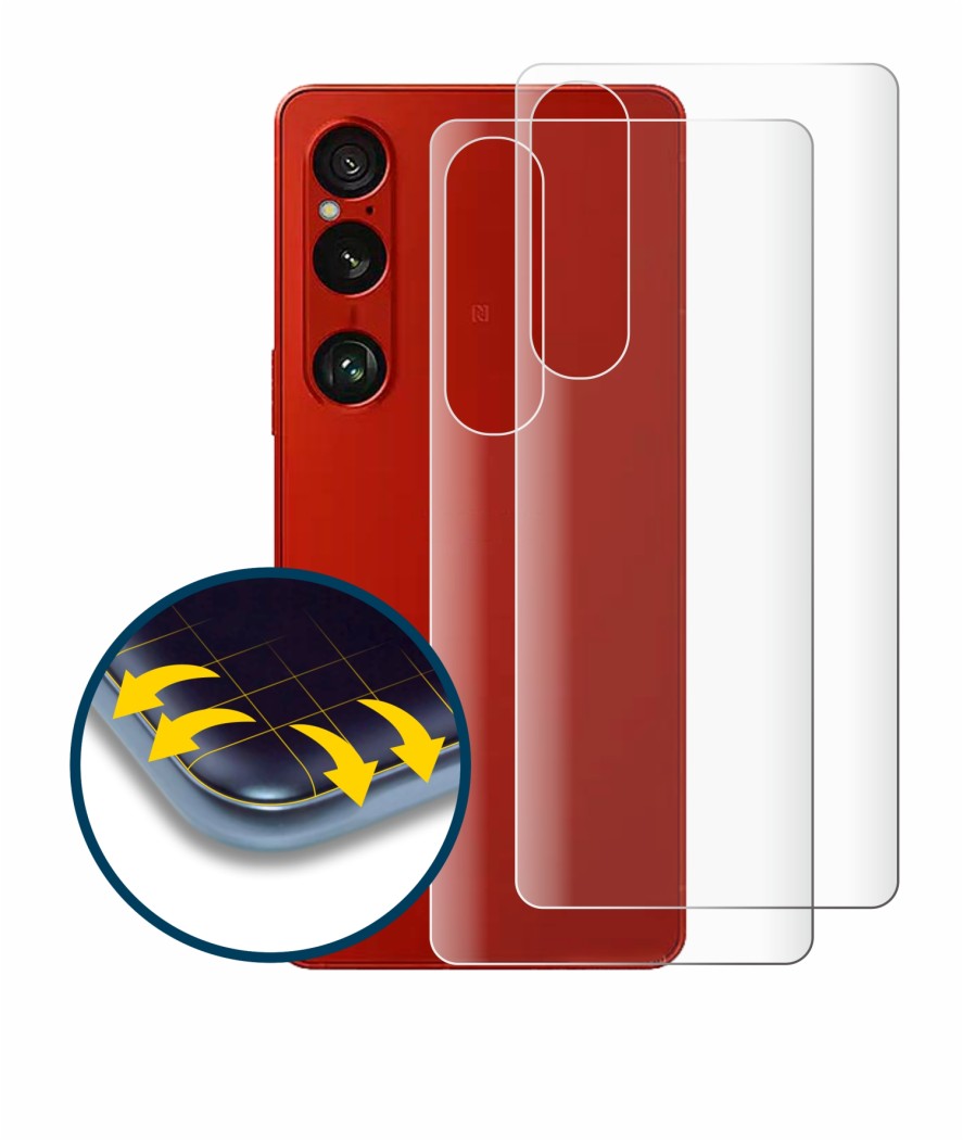 Image of the device Sony Xperia 1 VI (Back) with a wide variety of screen protectors.
