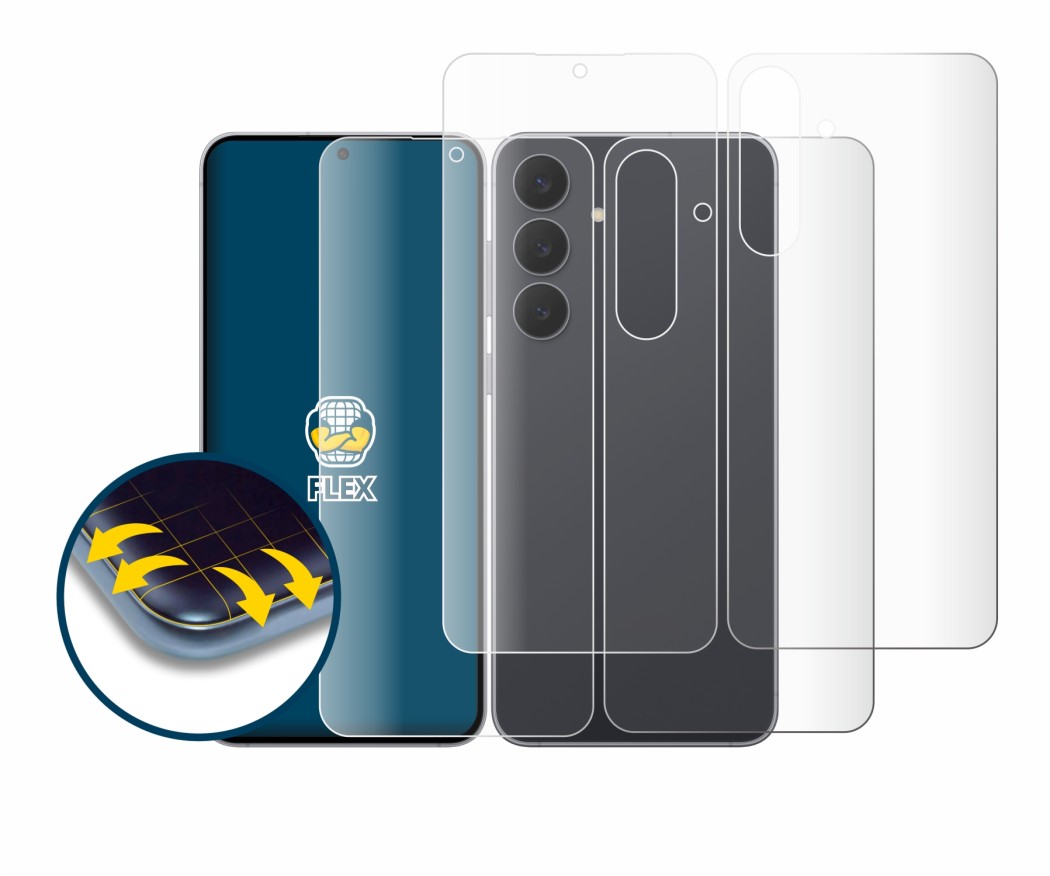 Image of the device Samsung Galaxy S25 FE (Front+Back) with a wide variety of screen protectors.