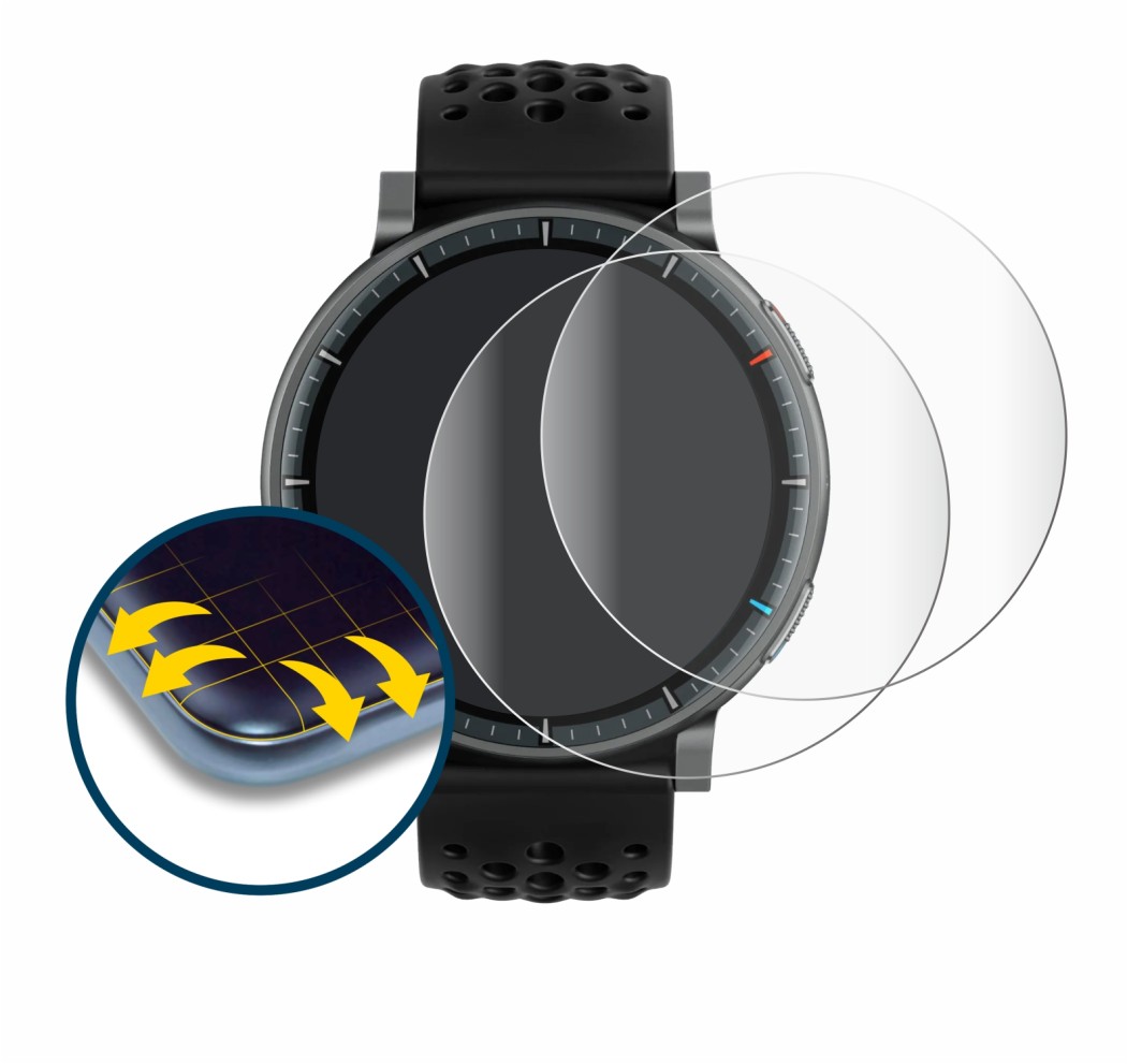 Imagen del dispositivo Amazfit Active Max con una amplia variedad de protectores de pantalla.