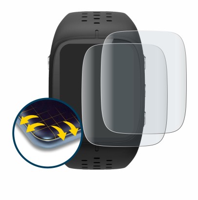 Immagine del dispositivo Polar M430 con un'ampia varietà di protezioni per lo schermo.