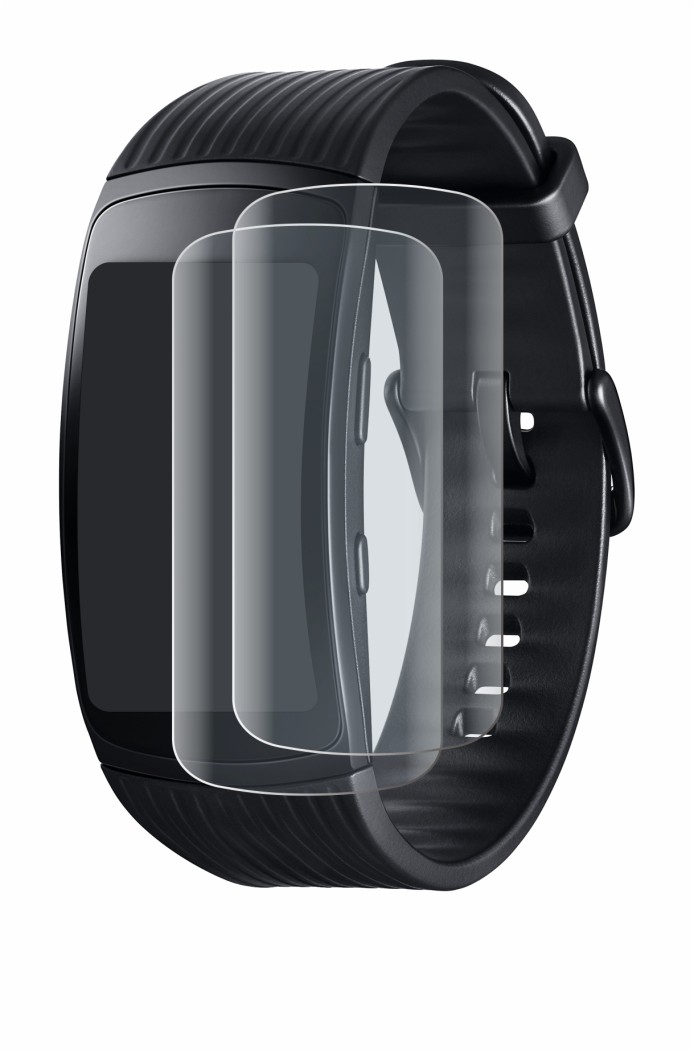 Image of the device Samsung Gear Fit 2 Pro with a wide variety of screen protectors.
