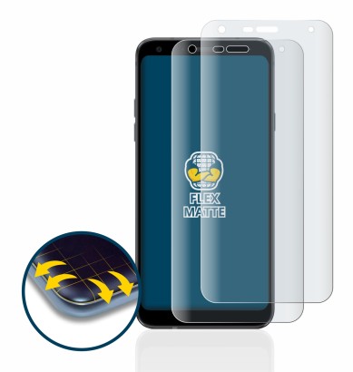 Abbildung des Geräts LG Q7 mit einer Vielzahl des Displayschutzes.