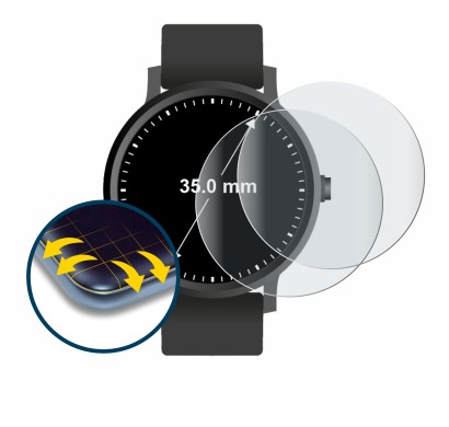 Image de l'appareil Circulaire Displays (ø: 35 mm) avec une grande variété de protections d'écran.