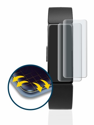 Imagen del dispositivo Fitbit Inspire con una amplia variedad de protectores de pantalla.