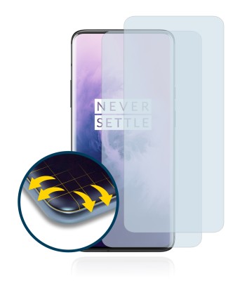 Immagine del dispositivo OnePlus 7 Pro con un'ampia varietà di protezioni per lo schermo.