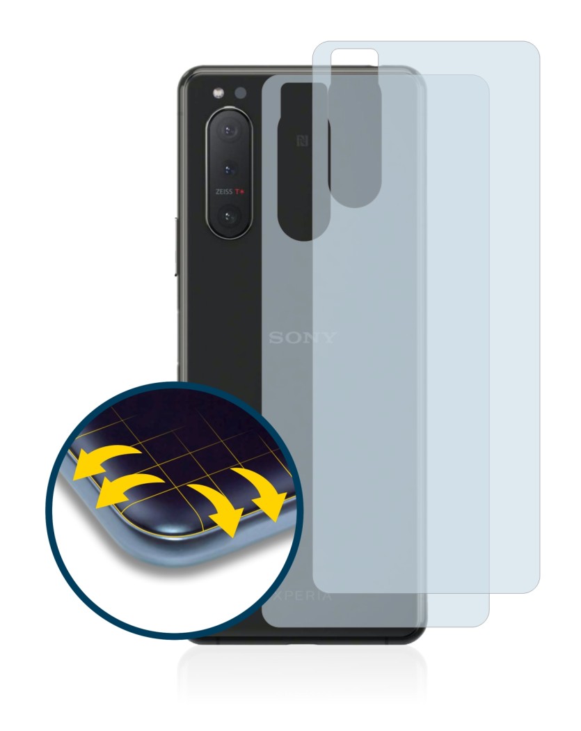 Immagine del dispositivo Sony Xperia 5 II (Posteriore) con un'ampia varietà di protezioni per lo schermo.