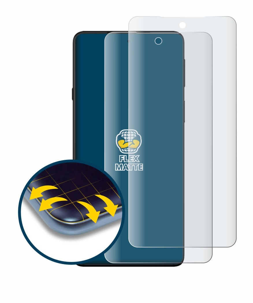 Image of the device Motorola Edge 20 with a wide variety of screen protectors.