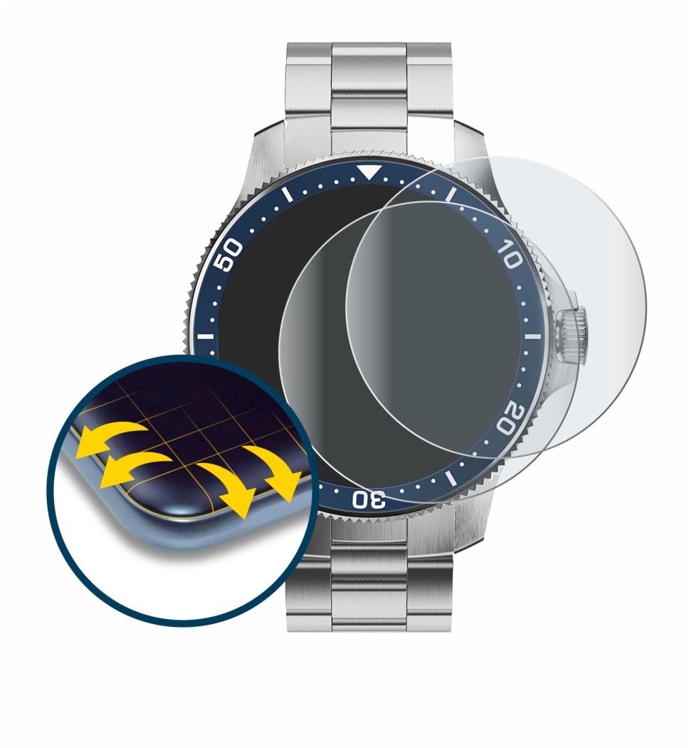Imagen del dispositivo Withings ScanWatch Horizon (43 mm) con una amplia variedad de protectores de pantalla.