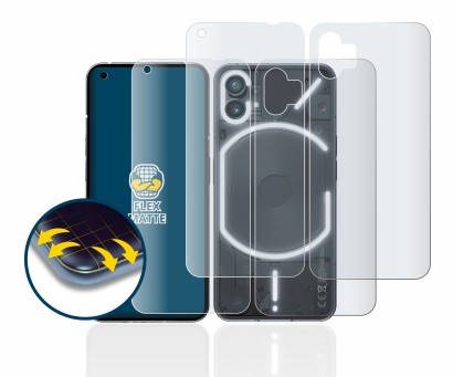 Image of the device Nothing Phone (1) (Front+Back) with a wide variety of screen protectors.