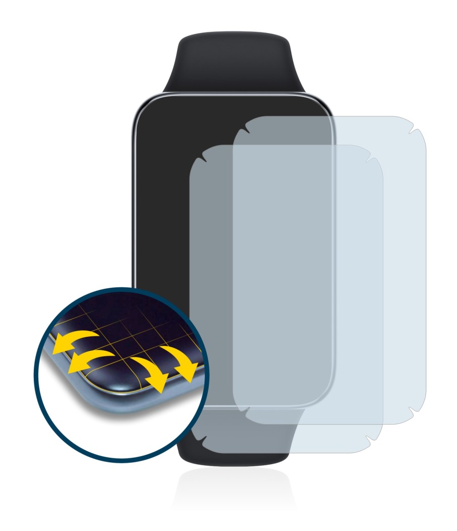 Image of the device Xiaomi Smart Band 7 Pro with a wide variety of screen protectors.