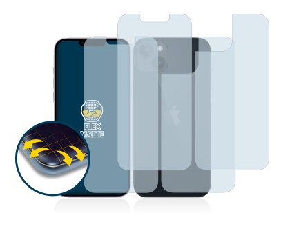 Image of the device Apple iPhone 14 (Front+Back) with a wide variety of screen protectors.