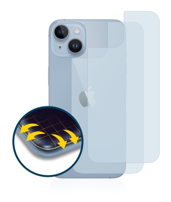 Immagine del dispositivo Apple iPhone 14 (Posteriore) con un'ampia varietà di protezioni per lo schermo.