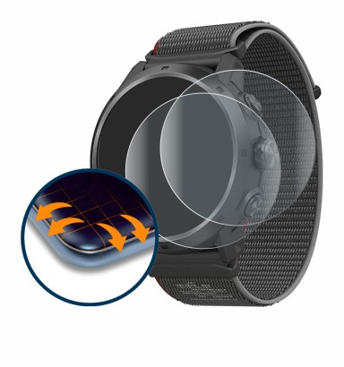 Abbildung des Geräts Coros Apex 2 Pro mit einer Vielzahl des Displayschutzes.