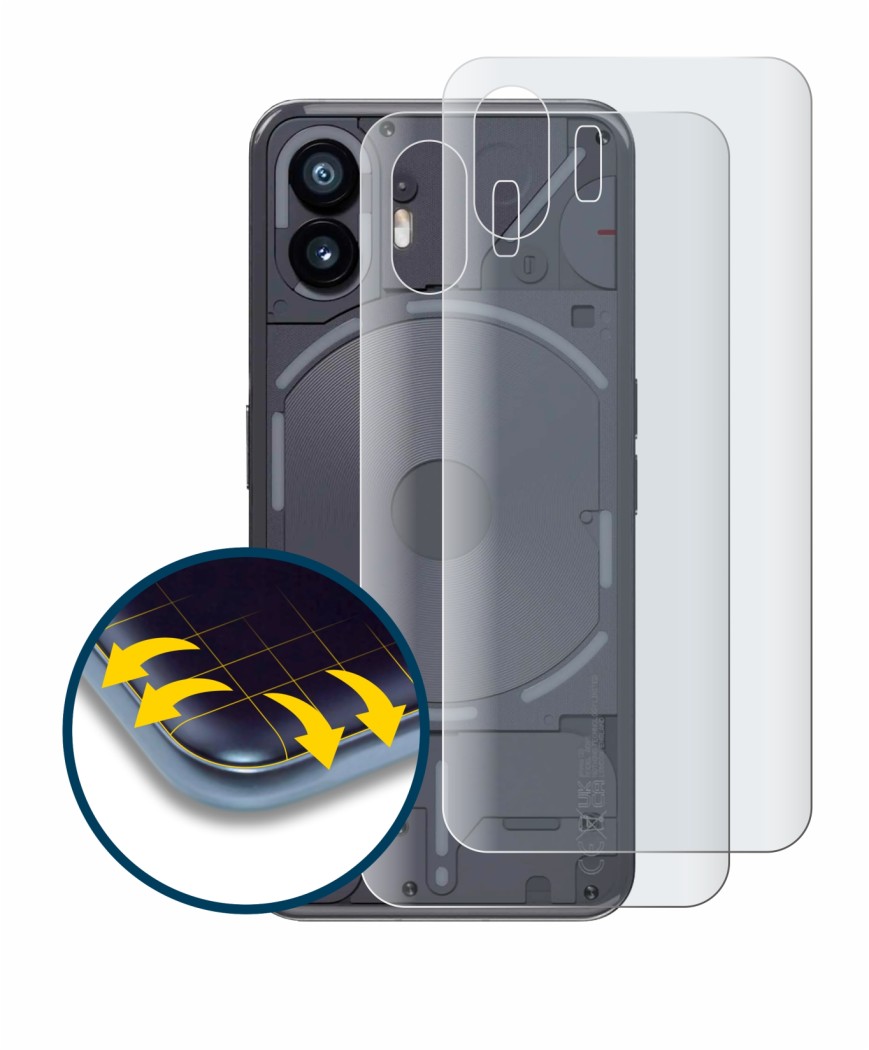 Image de l'appareil Nothing Phone (2) (Arrière) avec une grande variété de protections d'écran.