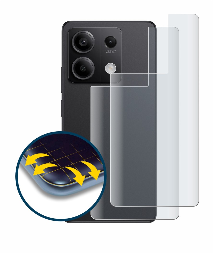 Image of the device Xiaomi Redmi Note 13 Pro 5G (Back) with a wide variety of screen protectors.