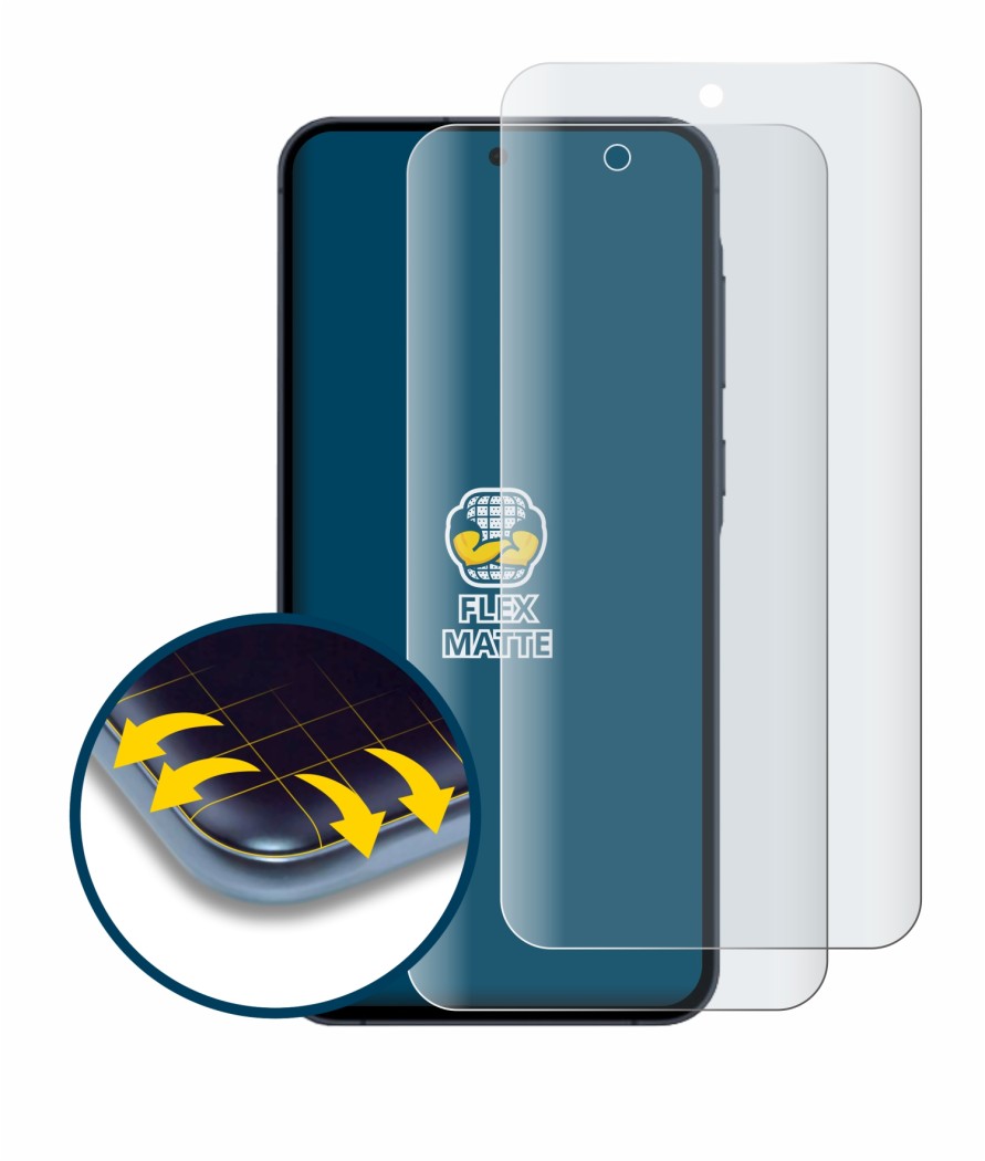 Imagen del dispositivo Samsung Galaxy A55 5G con una amplia variedad de protectores de pantalla.