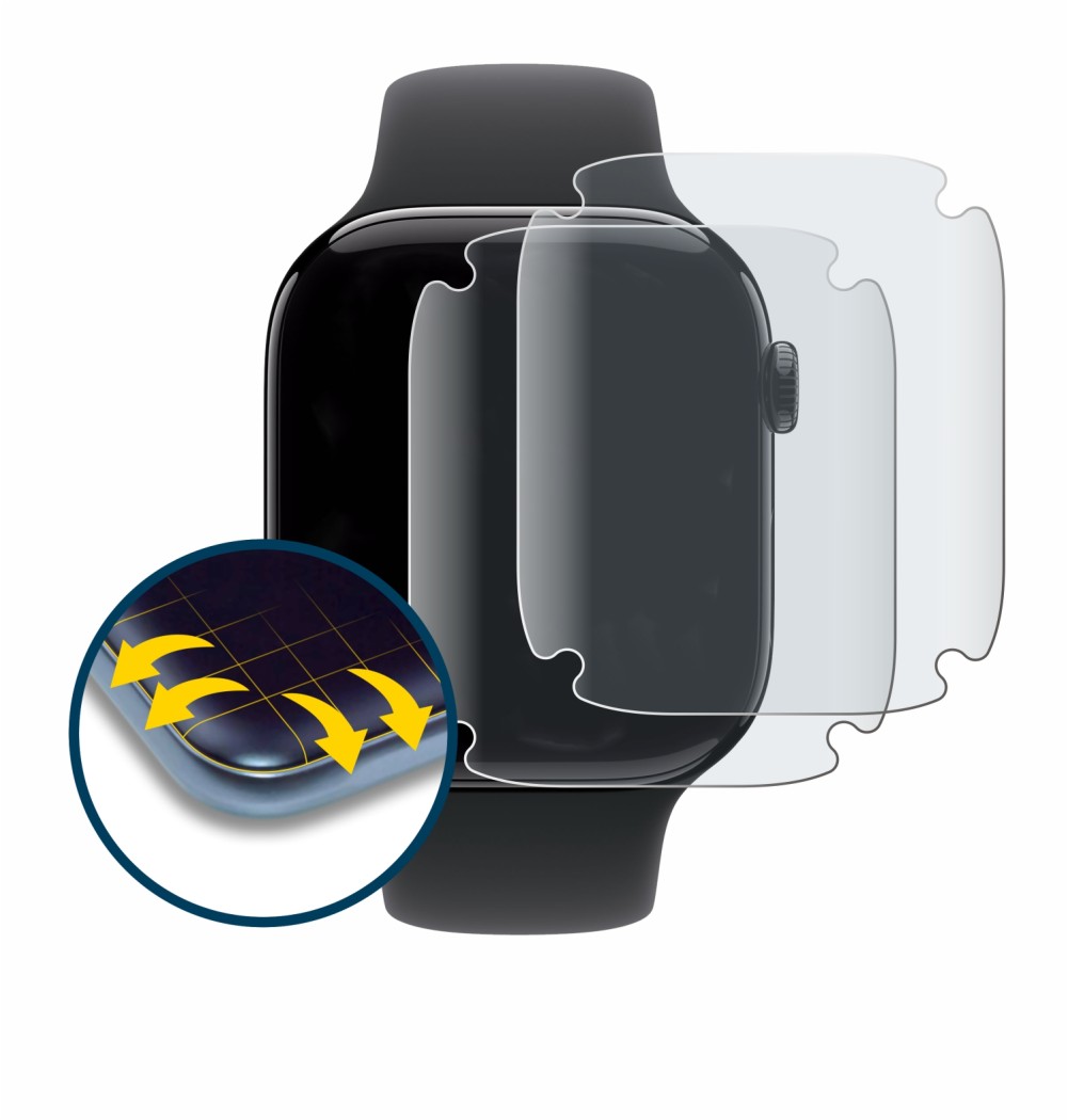 Imagen del dispositivo Apple Watch Series 11 (46 mm) con una amplia variedad de protectores de pantalla.