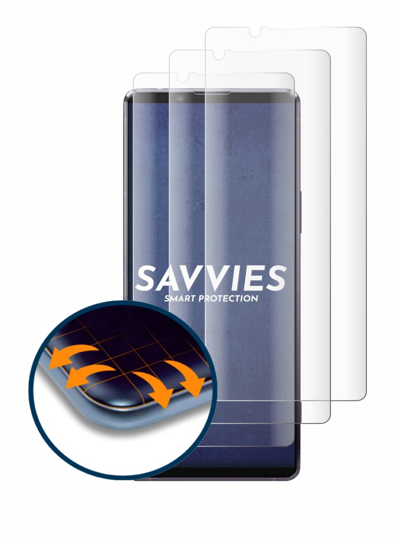 Image of the device Sony Xperia 1 II with a wide variety of screen protectors.