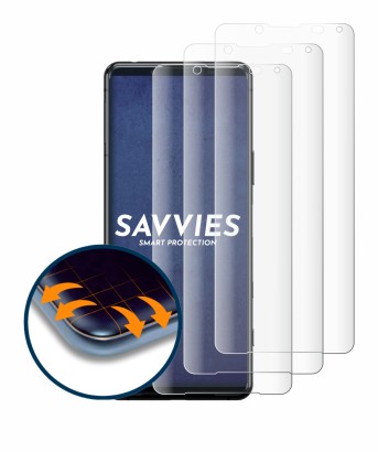 Immagine del dispositivo Sony Xperia 5 II con un'ampia varietà di protezioni per lo schermo.