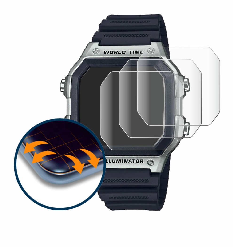 Image of the device Casio AE-1200WH with a wide variety of screen protectors.