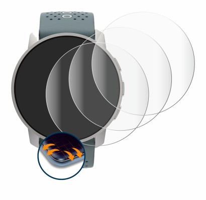 Image of the device Suunto 9 Peak with a wide variety of screen protectors.