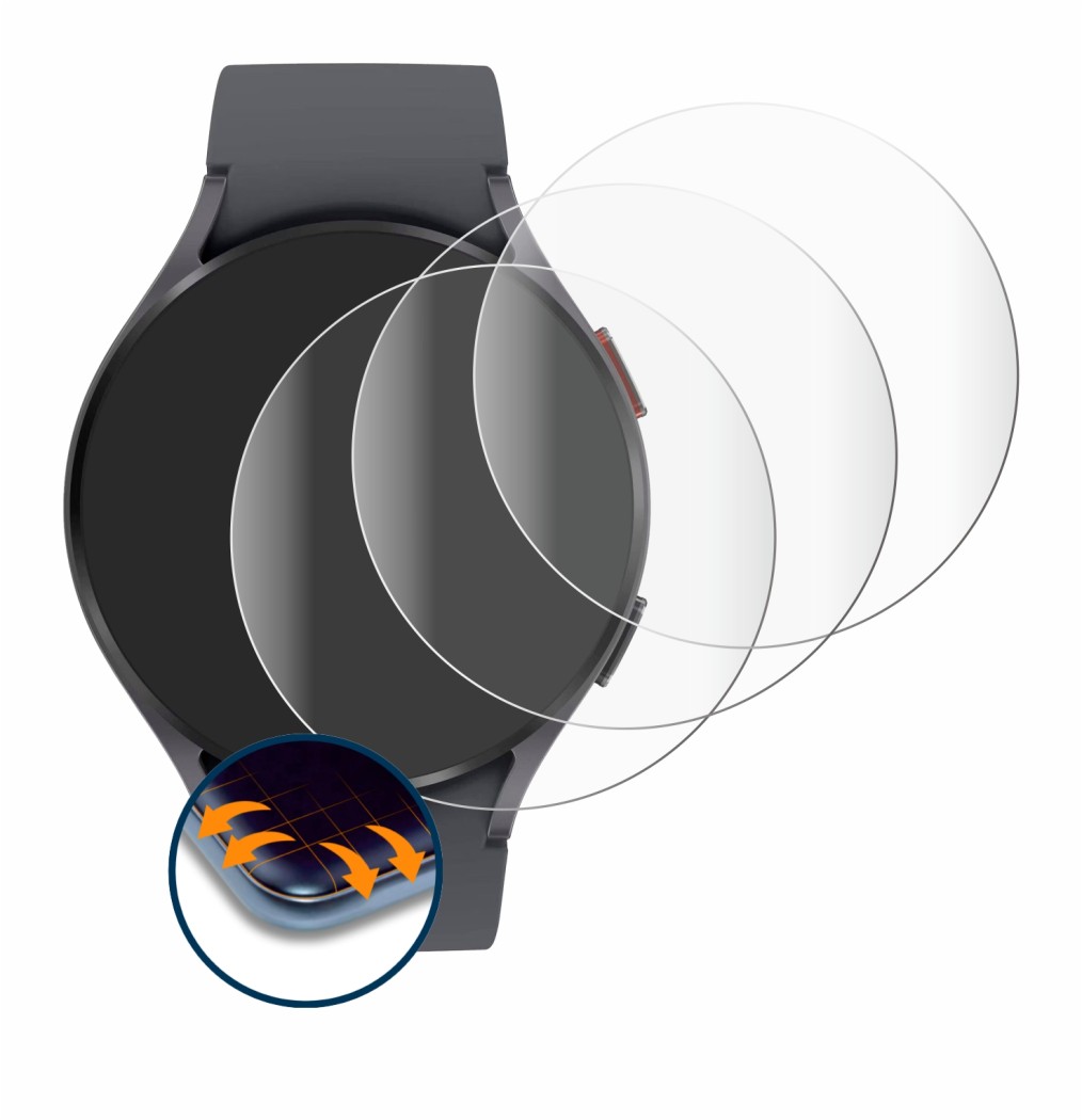 Image of the device Samsung Galaxy Watch 5 (44mm) with a wide variety of screen protectors.