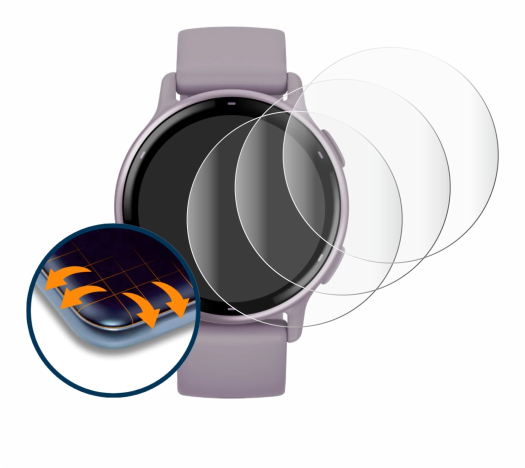 Image of the device Garmin vivoactive 5 with a wide variety of screen protectors.