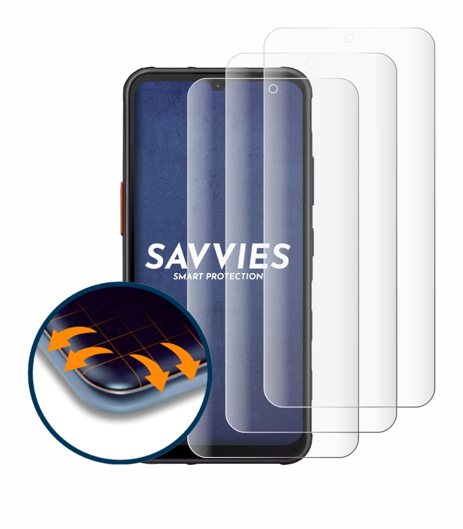 Immagine del dispositivo Samsung Galaxy XCover 7 con un'ampia varietà di protezioni per lo schermo.