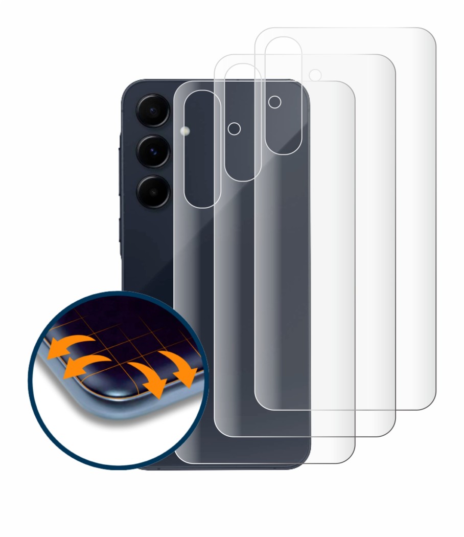 Image of the device Samsung Galaxy A55 5G (Back) with a wide variety of screen protectors.