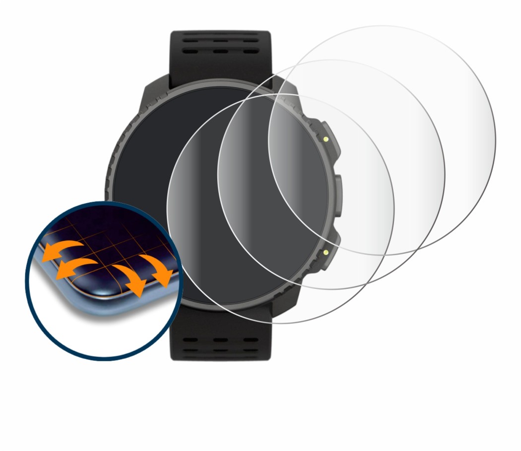 Image de l'appareil Suunto Vertical Solar avec une grande variété de protections d'écran.