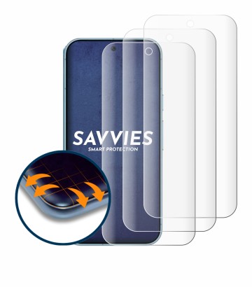 Image of the device Google Pixel 9 with a wide variety of screen protectors.