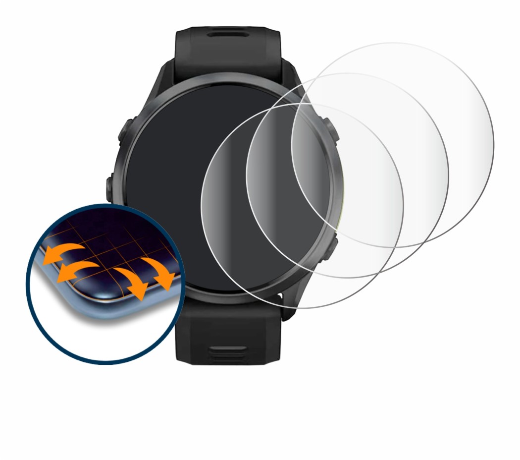 Image of the device Garmin Forerunner 970 with a wide variety of screen protectors.