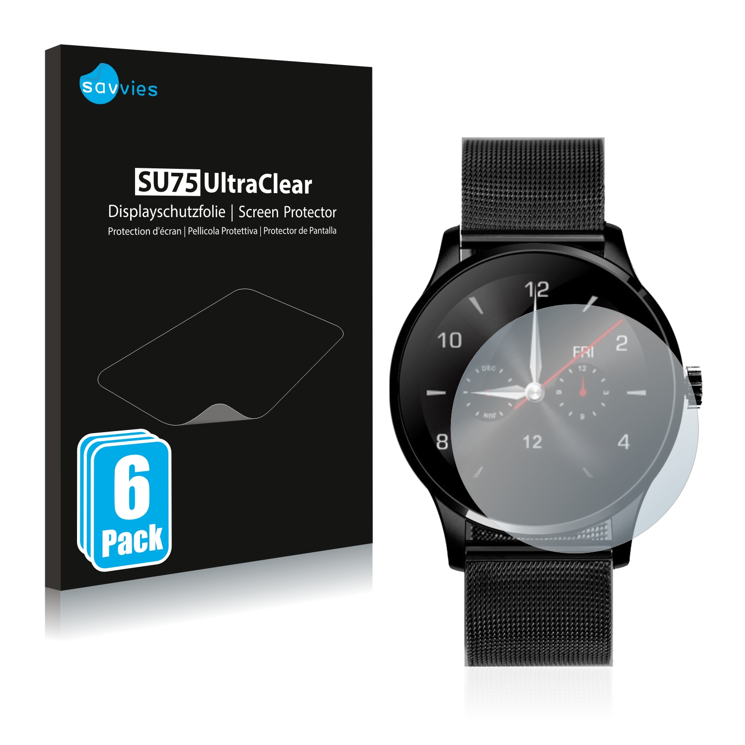 Schutzfolie für Smartwatch Garmin Polar Samsung Fossil Letsfit Xiaomi Huawei