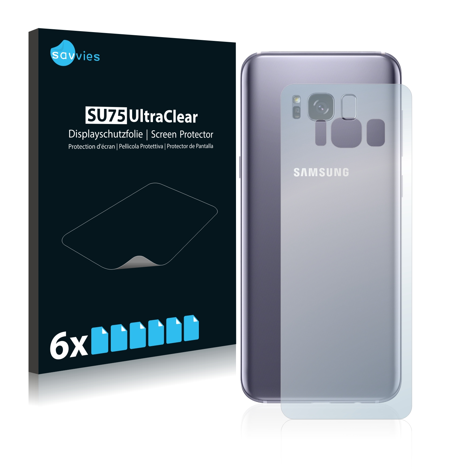 Ochranná fólie Savvies na Samsung Galaxy S8 Plus (Zadní strana), 6ks