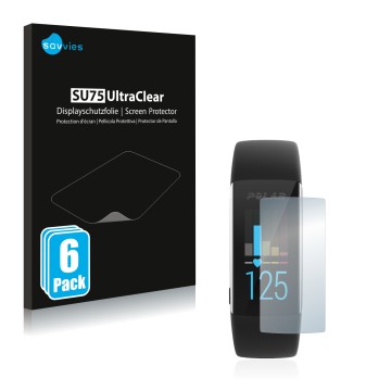 Parte frontale di una confezione del prodotto con il logo del marchio Savvies. Accanto è raffigurato il dispositivo Polar A370