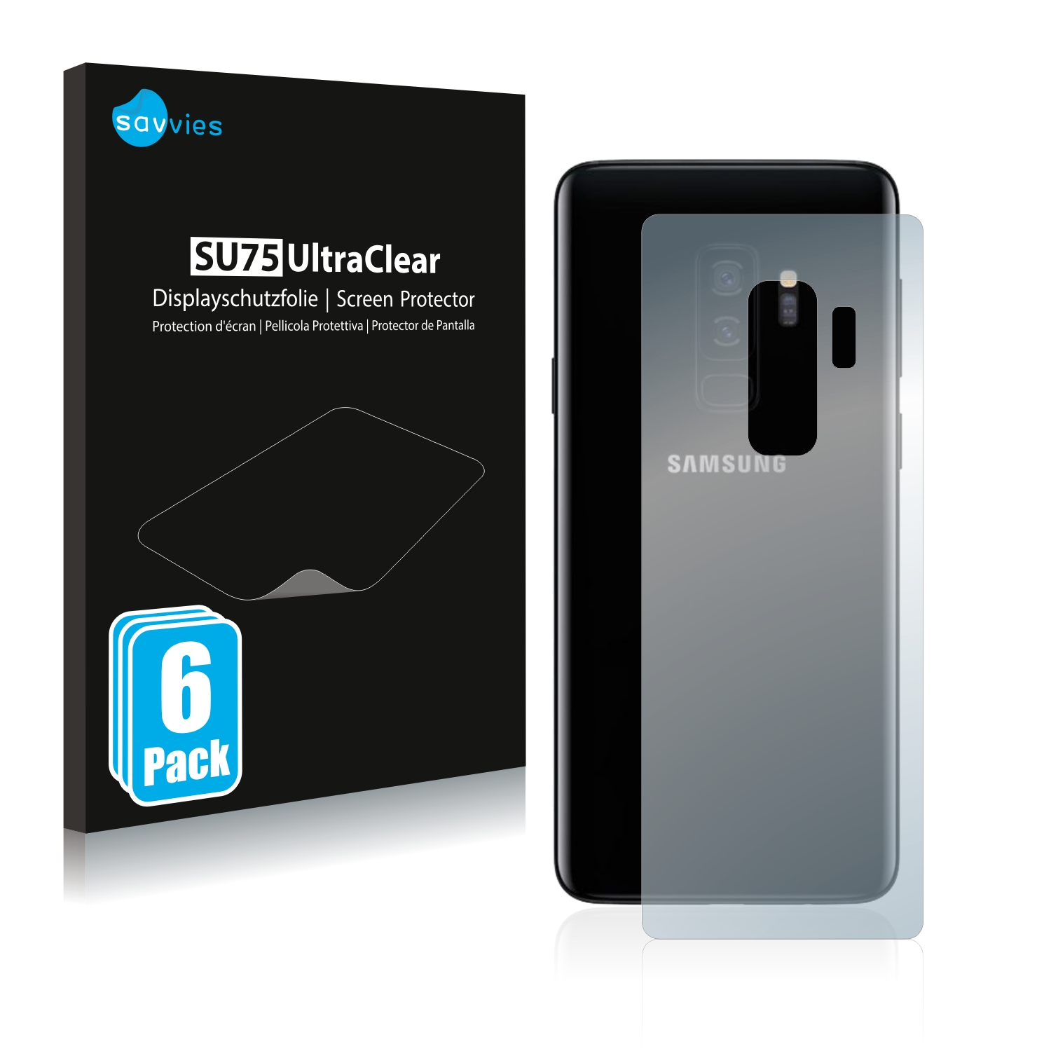 Ochranná fólie Savvies na Samsung Galaxy S9 Plus (Zadní strana), 6ks