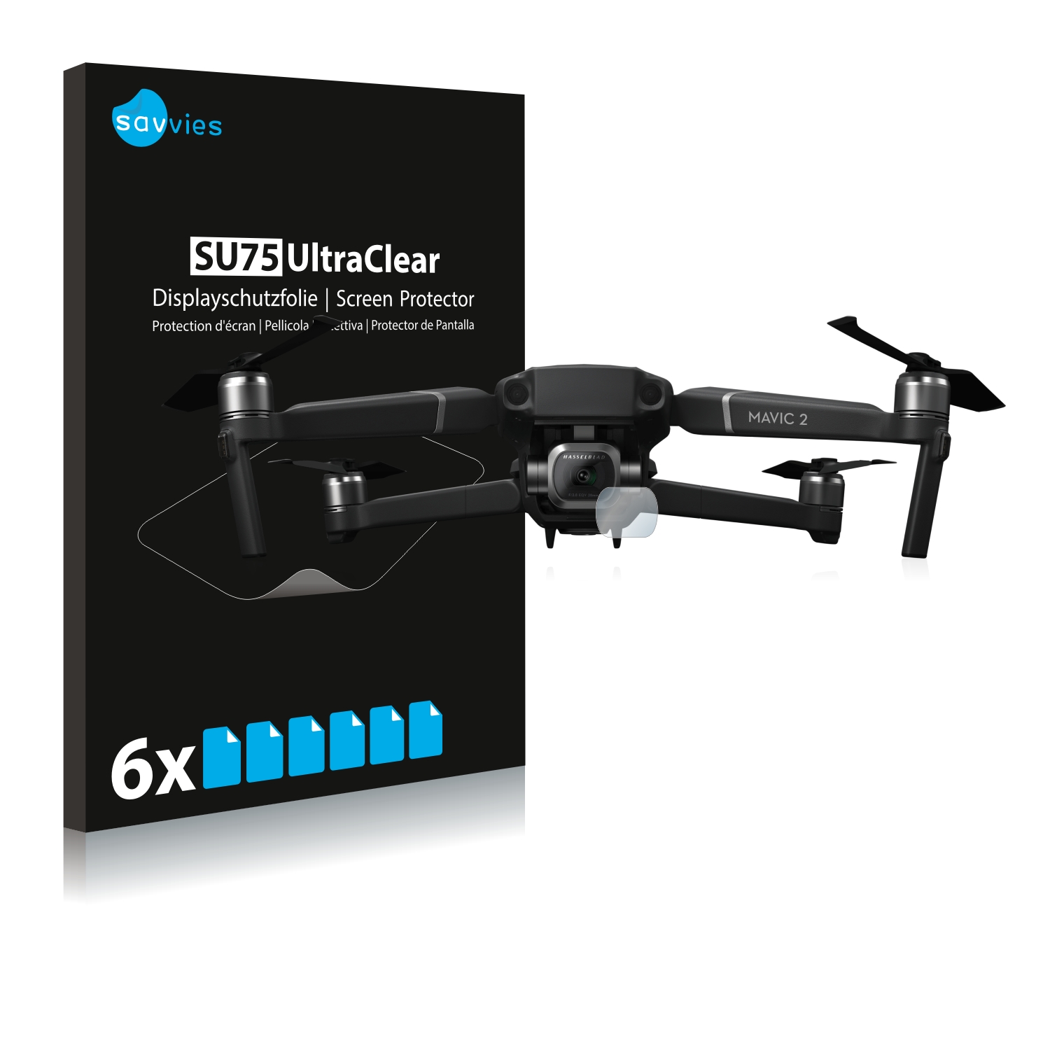 Ochranná fólie Savvies na DJI Mavic 2 (Čočka), 6ks