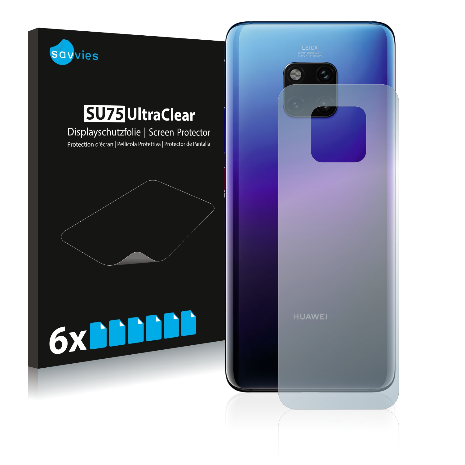 Ochranná fólie Savvies na Huawei Mate 20 Pro (Zadní strana), 6ks