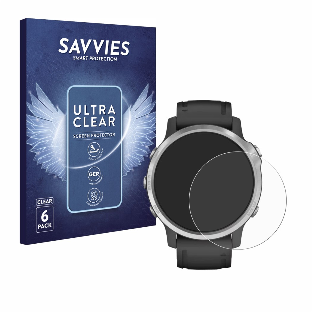 6x Savvies Screen Protector for Garmin Fenix 6S