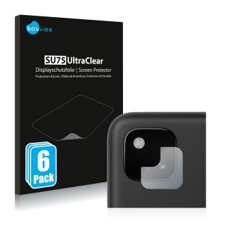 Parte frontal de un envase de producto con el logotipo de la marca Savvies. Al lado se muestra el dispositivo Google Pixel 4a 