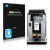 Front side of a product packaging with the brand logo Savvies. Next to it is the device DeLonghi PrimaDonna Soul ECAM610.74.MB