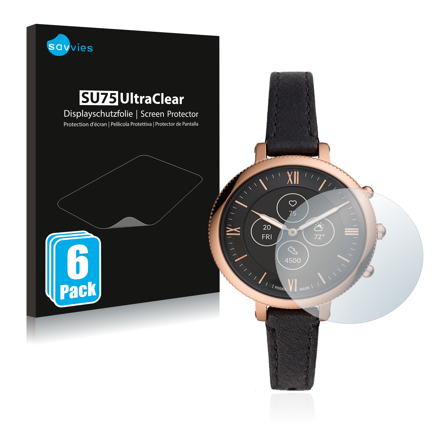6 Pezzi Proteggi Schermo per Fossil Q Venture HR (4.Gen