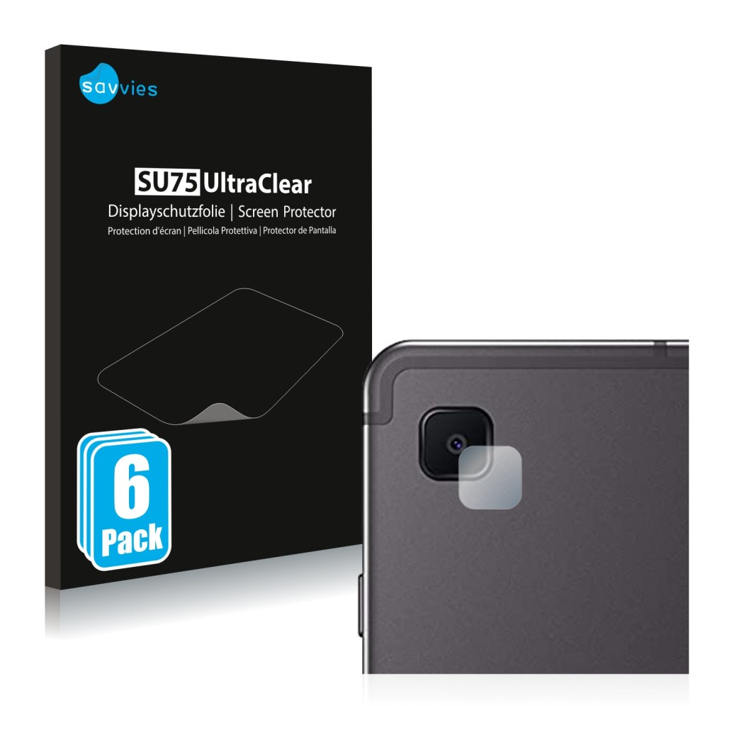 Parte frontale di una confezione del prodotto con il logo del marchio Savvies. Accanto è raffigurato il dispositivo Samsung Ga