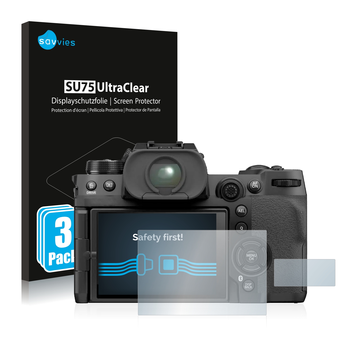 savvies Protector Pantalla Compatible con Fujifilm X-E3 Pelicula Ultra Transparente 6 Unidades 